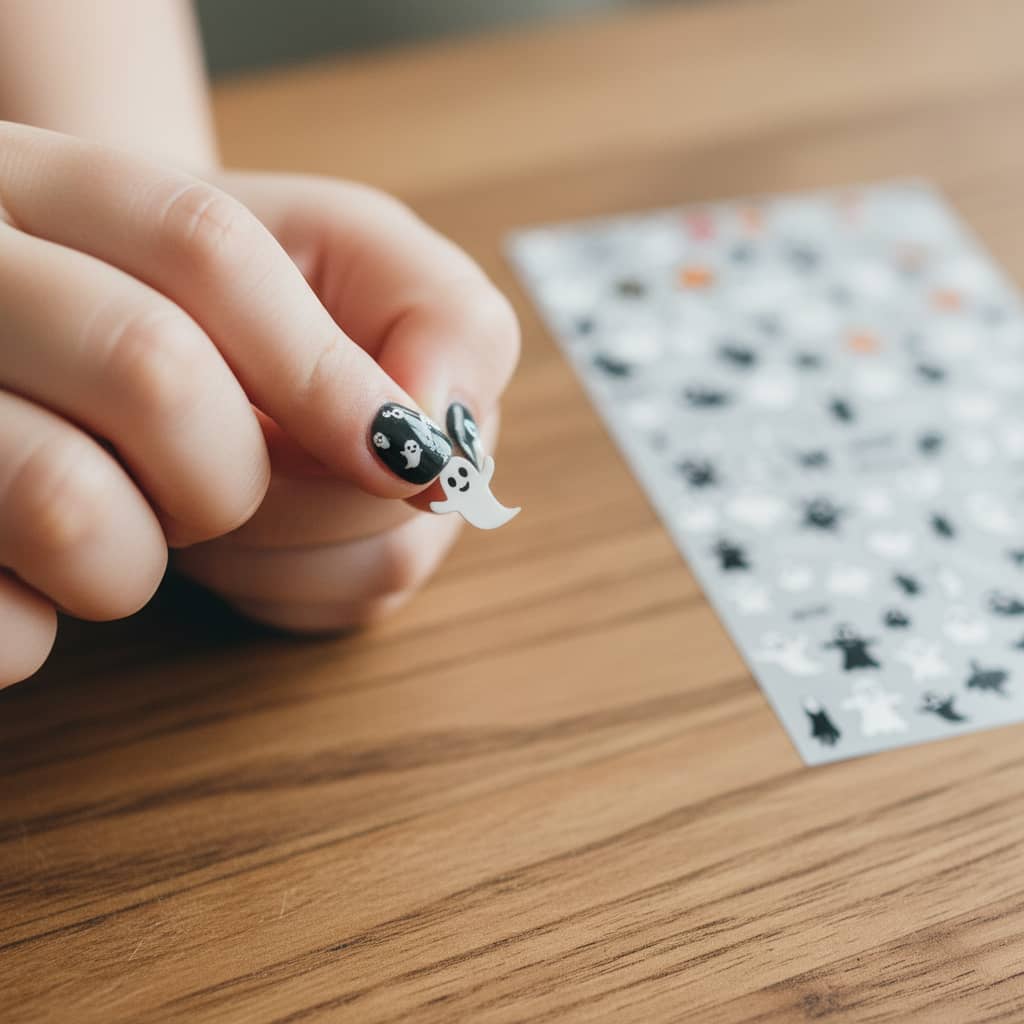 Halloween nail sticker review easy-use design for kids’ craft time